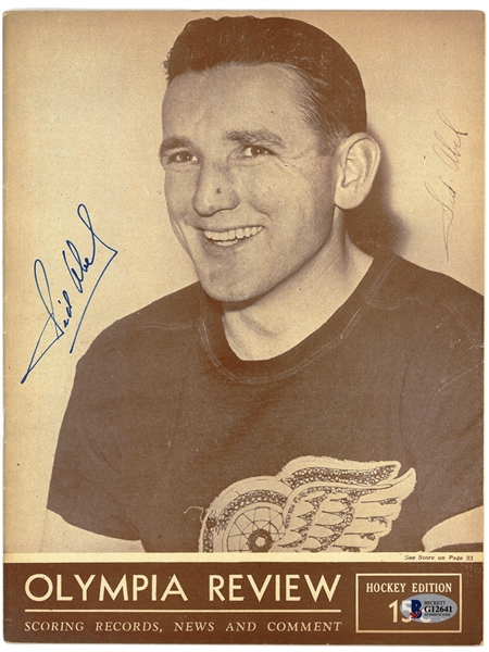 Sid Abel Autographed Vintage Wings Program