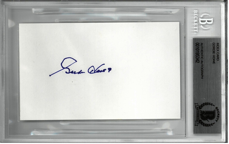 Gordie Howe Autographed 3x5 Index Card