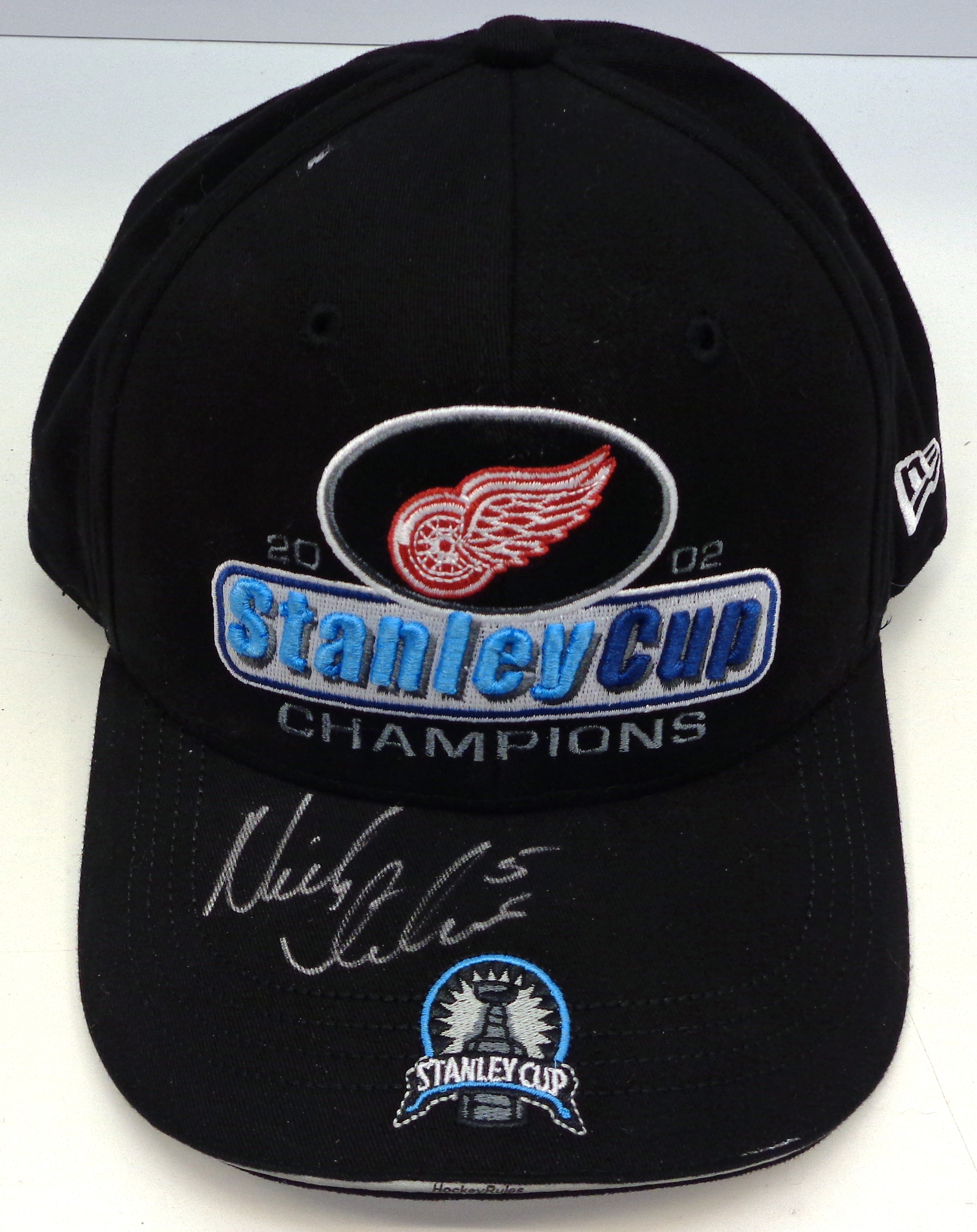 Lot Detail - Nick Lidstrom Autographed 2002 Stanley Cup Locker Room Hat