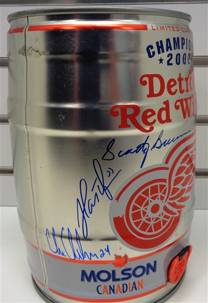 Bowman/Hasek/Chelios Autographed Mini Beer Keg