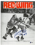 Bobby Hull Autographed 1972 Red Wings Program