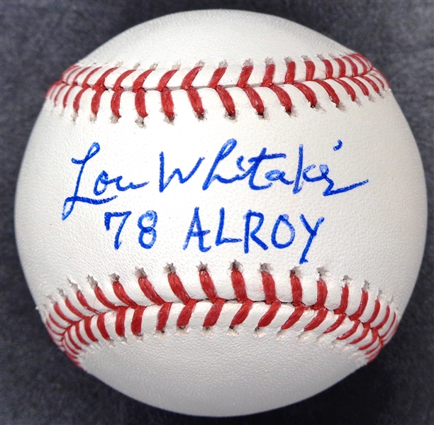 Lou Whitaker Autographed Baseball w/ 78 AL ROY