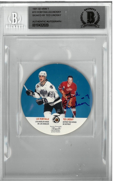 Ted Lindsay Autographed 1991/92 Kraft