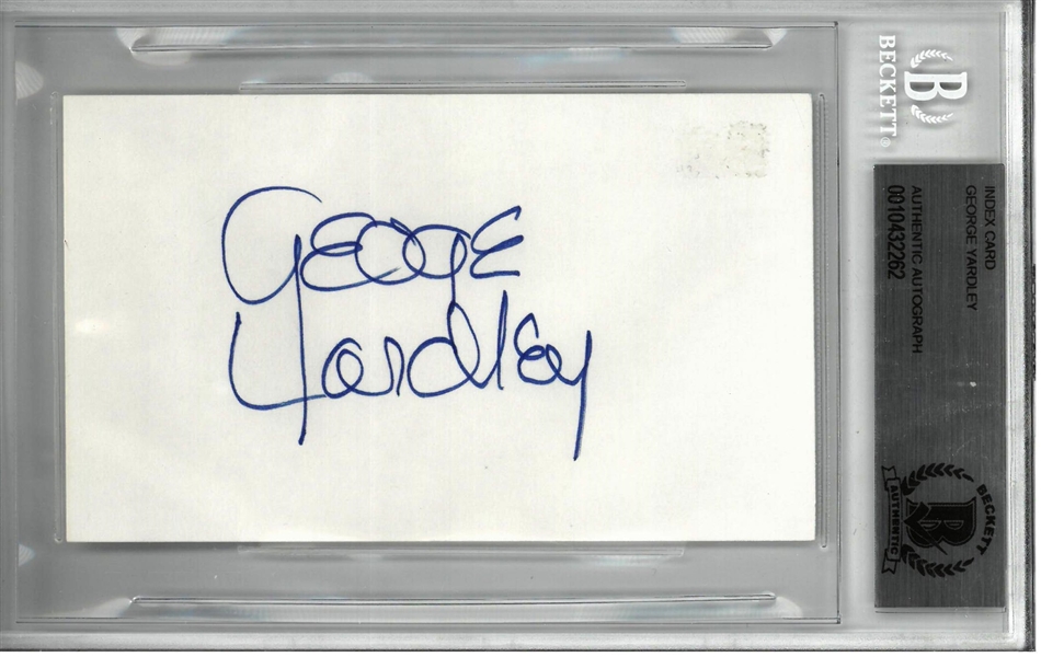 George Yardley Autographed 3x5 Index Card