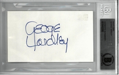 George Yardley Autographed 3x5 Index Card