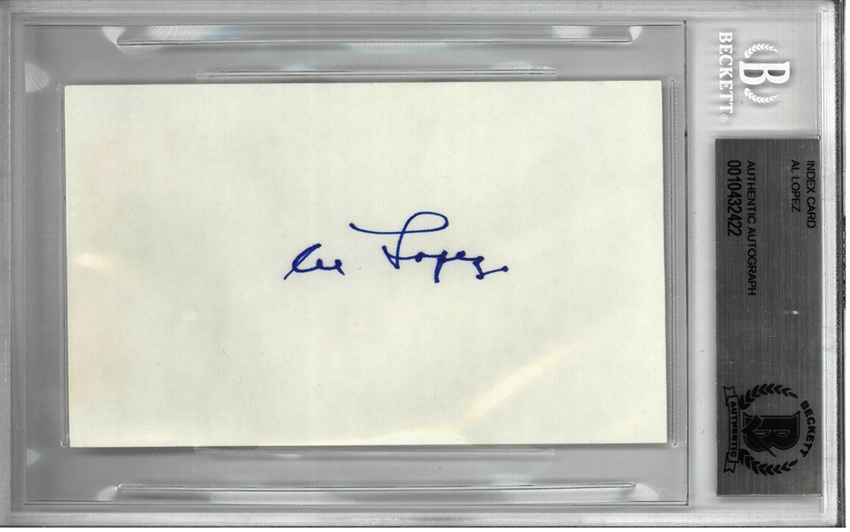 Al Lopez Autographed 3x5 Index Card