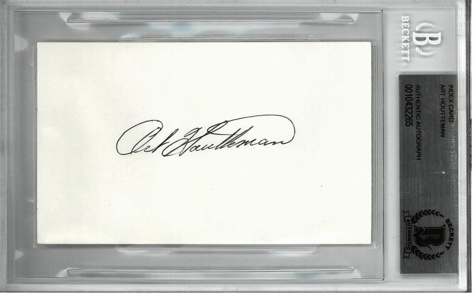 Art Houtteman Autographed 3x5 Index Card