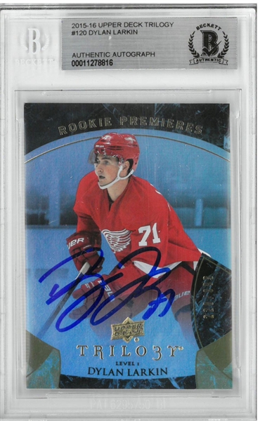 Dylan Larkin Autographed 2015/16 Upper Deck Trilogy #/999 Rookie Card