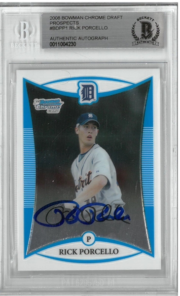 Rick Porcello Autographed 2008 Bowman Chrome Rookie Card