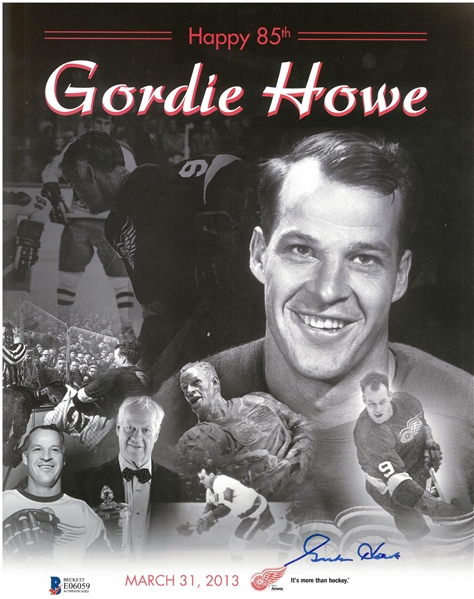 Gordie Howe Autographed 85th Birthday 8.5x11