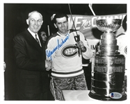 Maurice Richard Autographed 8x10 Photo w/ The Cup