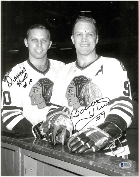Dennis & Bobby Hull Autographed 11x14 Photo