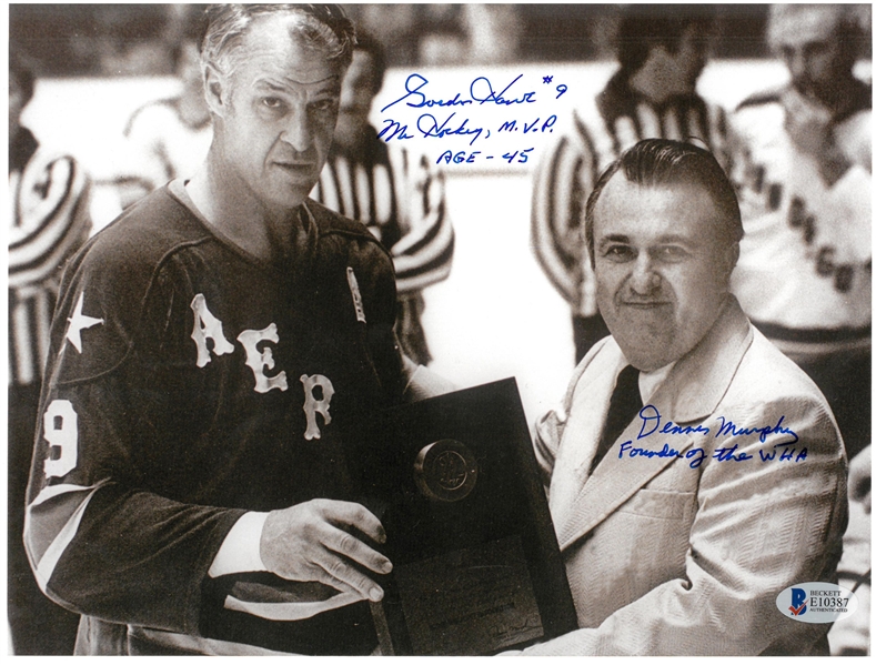 Gordie Howe & Dennis Murphy Autographed Inscribed 11x14 Photo