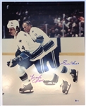 Gordie Howe & Mark Howe Autographed 16x20 Photo