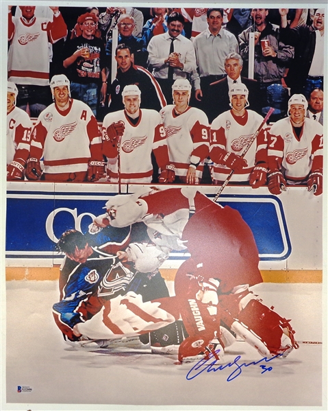 Chris Osgood Autographed 16x20 Fight Photo