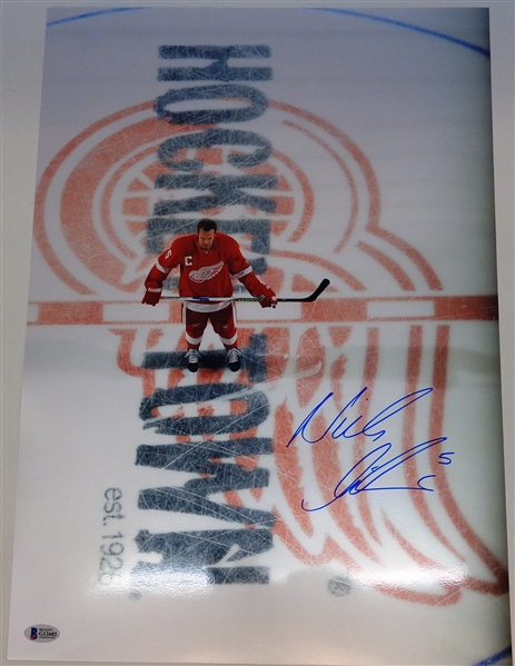 Nick Lidstrom Autographed 14x20 Center Ice Photo