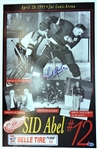 Sid Abel Autographed 14x22 Number Retirement Poster