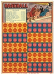 Vintage 1 Cent Gambling Baseball Punch Board