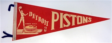 Vintage Detroit Pistons at Cobo Hall Pennant