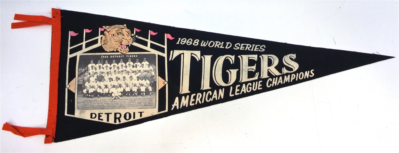 1968 Detroit Tigers Team Photo Pennant