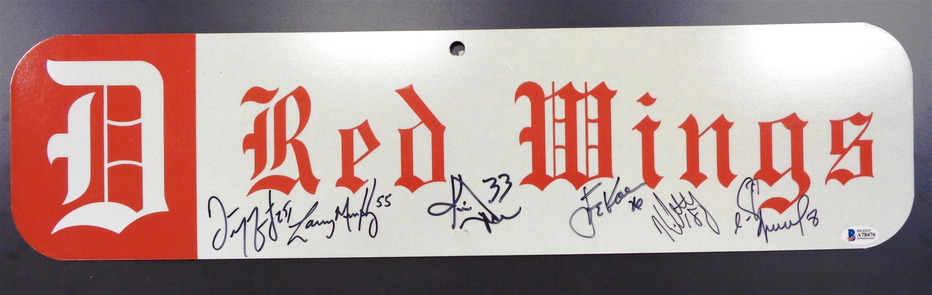 Red Wings 6x20 Street Sign Signed by 6
