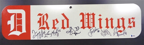 Red Wings 6x20 Street Sign Signed by 6