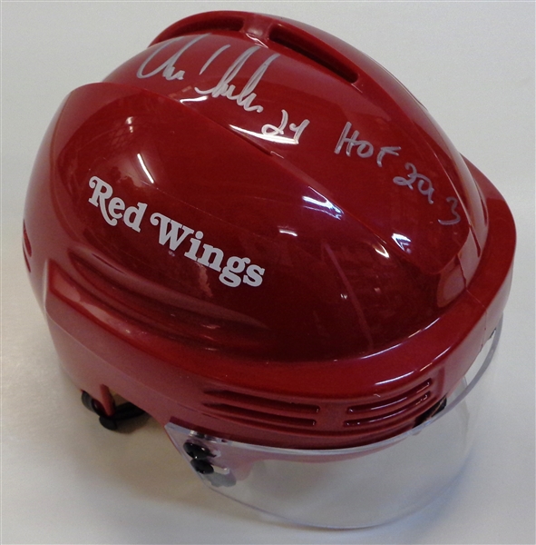 Chris Chelios Autographed Red Wings Mini Helmet