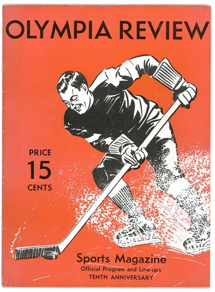 1937/38 Red Wings vs NY Americans Program