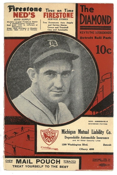 1935 Scorecard - Tigers vs Athletics