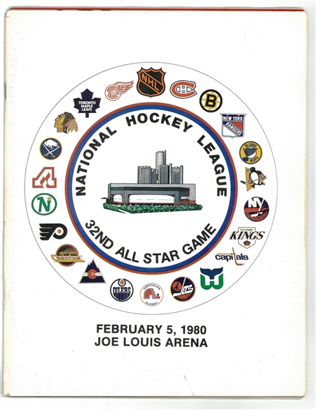 1980 NHL All Star Game Program - Joe Louis in Detroit