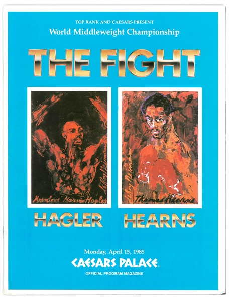 1985 Marvin Hagler vs Tommy Hearns Program