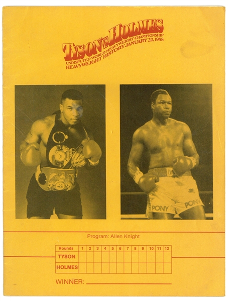 1988 Mike Tyson vs Larry Holmes Program
