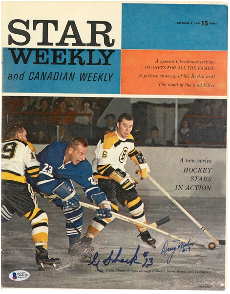 Eddie Shack & Doug Mohns Autographed Magazine