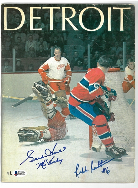 Gordie Howe & Ralph Backstrom Autographed Magazine