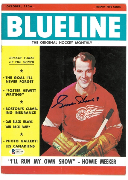 Gordie Howe Autographed 1956 Hockey Blueline