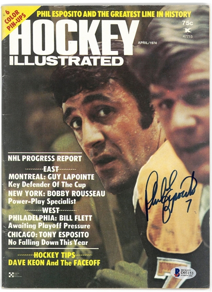 Phil Esposito Autographed 1974 Hockey Illustrated