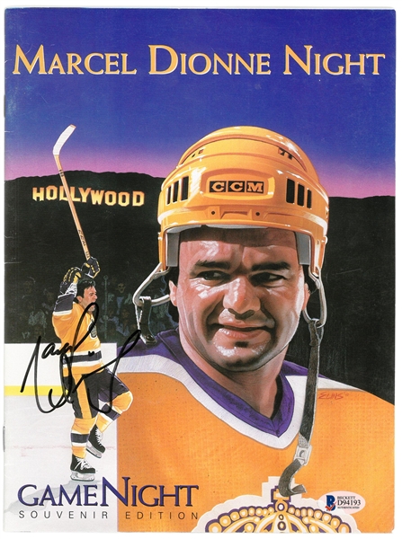 Marcel Dionne Autographed Tribute Night Program