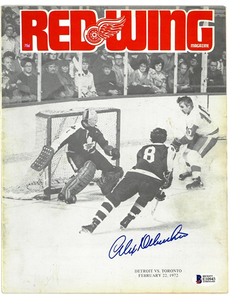 Alex Delvecchio Autographed 1972 Program