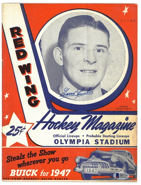 Harry Lumley Autographed 1947/48 Program