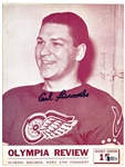 Carl Liscombe Autographed Vintage Red Wings Program