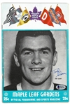 Tod Sloan Autographed Maple Leafs Program