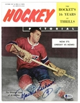 Maurice Richard Autographed 1957 Hockey Pictorial