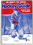 Chuck Rayner Autographed 1951 Hockey Guide