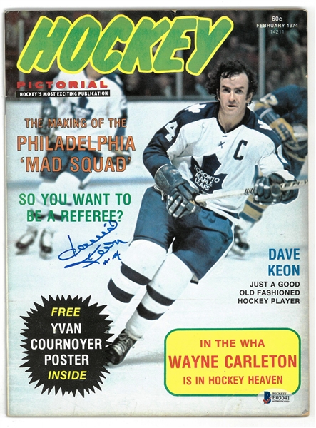 Dave Keon Autographed 1974 Hockey Pictorial
