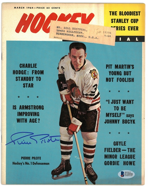 Pierre Pilote Autographed 1964 Hockey Pictorial