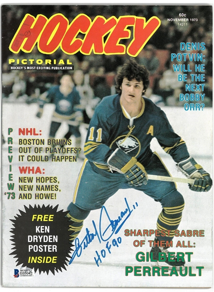 Gilbert Perreault Autographed 1973 Hockey Pictorial
