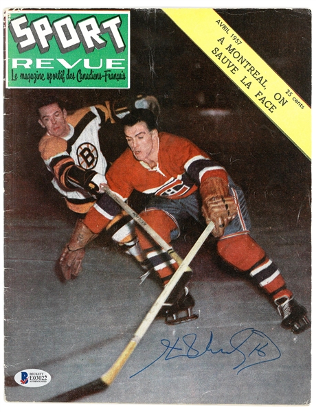 Henri Richard Autographed 1957 Sport Revue