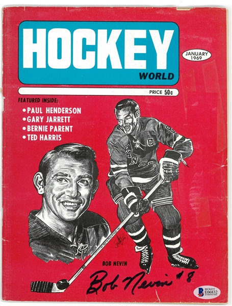 Bob Nevin Autographed 1969 Hockey World