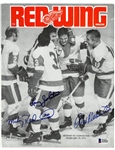 Delvecchio, Johnston, Redmond Autographed 1972 Program