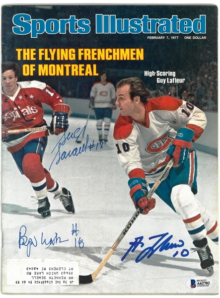 Savard/Watson/Lafleur Autographed 1977 Sports Illustrated